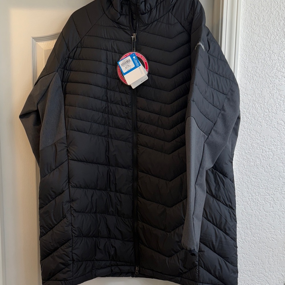 Columbia Oyanta Trail Long Hybrid Jacket Black with Dark Gray Sleeves 3X